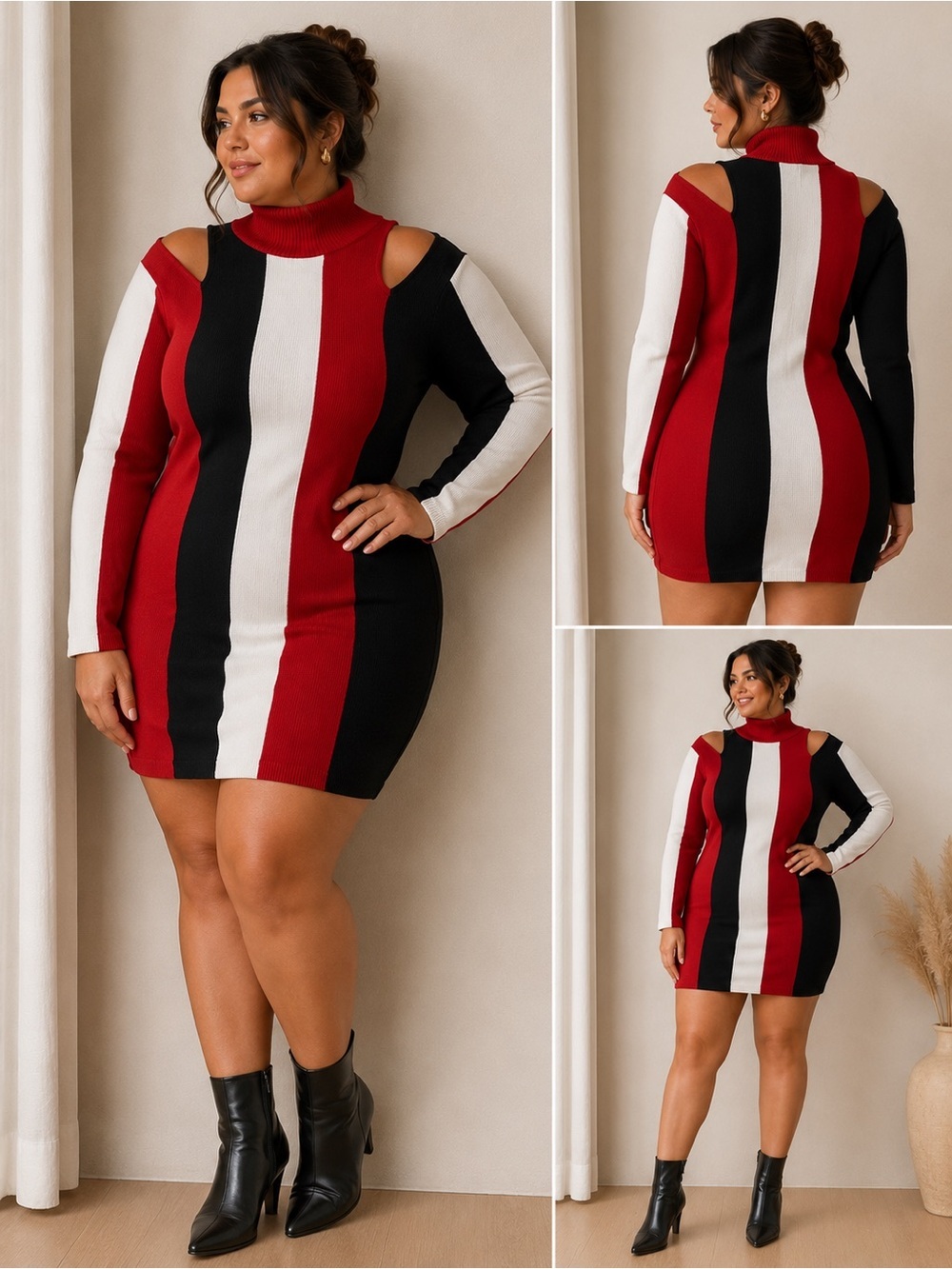 Almost Famous color block cold shoulder dress 1x